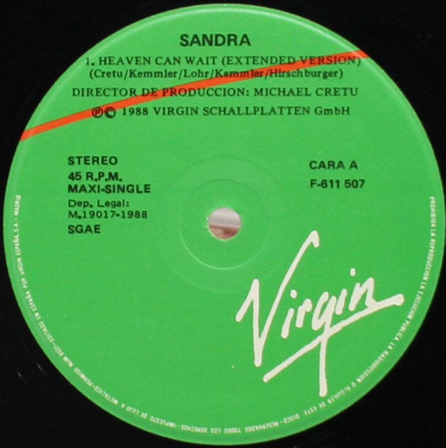 Sandra – Heaven Can Wait, Vinyl, 12&quot;, Single, 45 RPM, Spain 1988