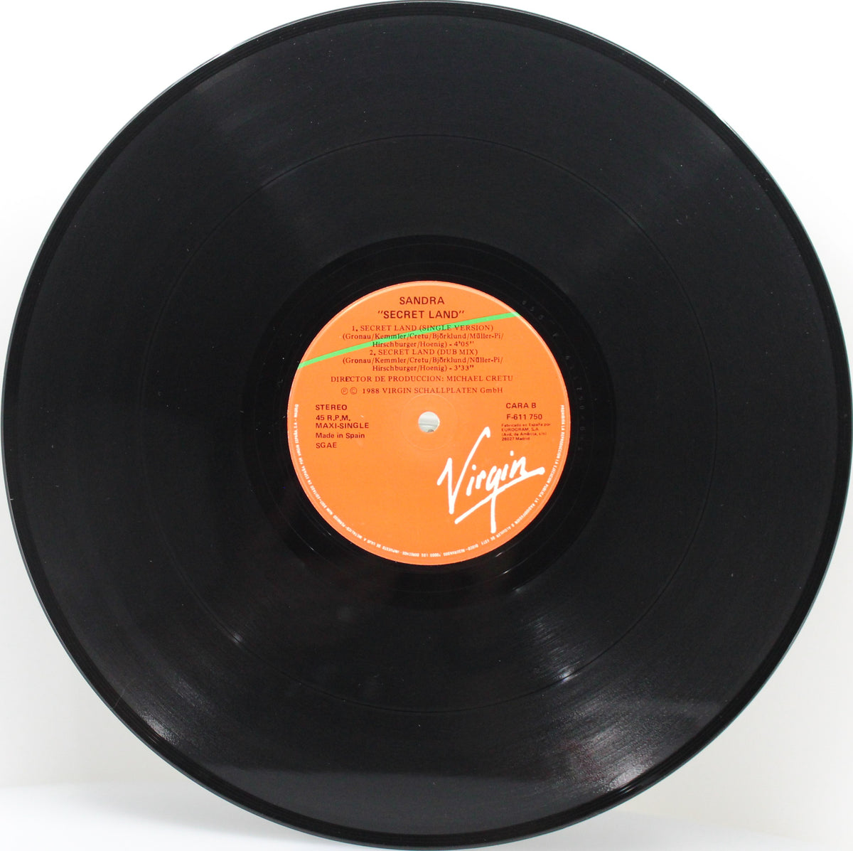 Sandra – Secret Land, Vinyl, 12&quot;, 45 RPM, Maxi-Single, Spain 1988