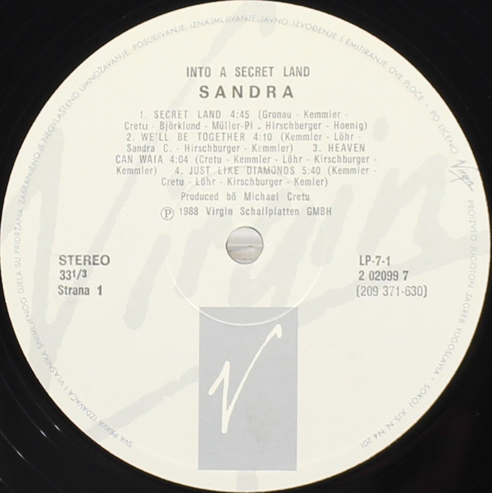 Sandra – Into A Secret Land, Vinyl, LP, Album, VG/VG+, Yugoslavia 1989