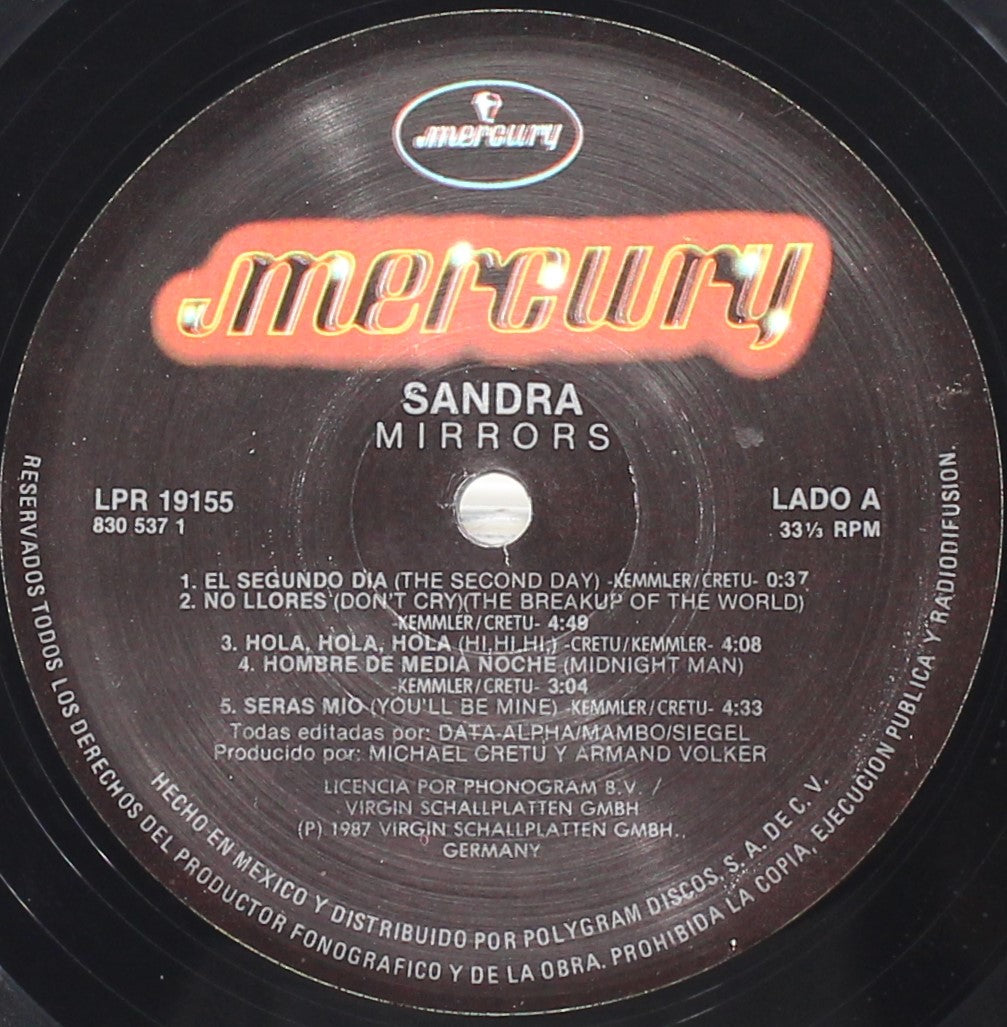 Sandra – Mirrors, Vinyl, LP, Album, VG/VG+, Mexico 1987