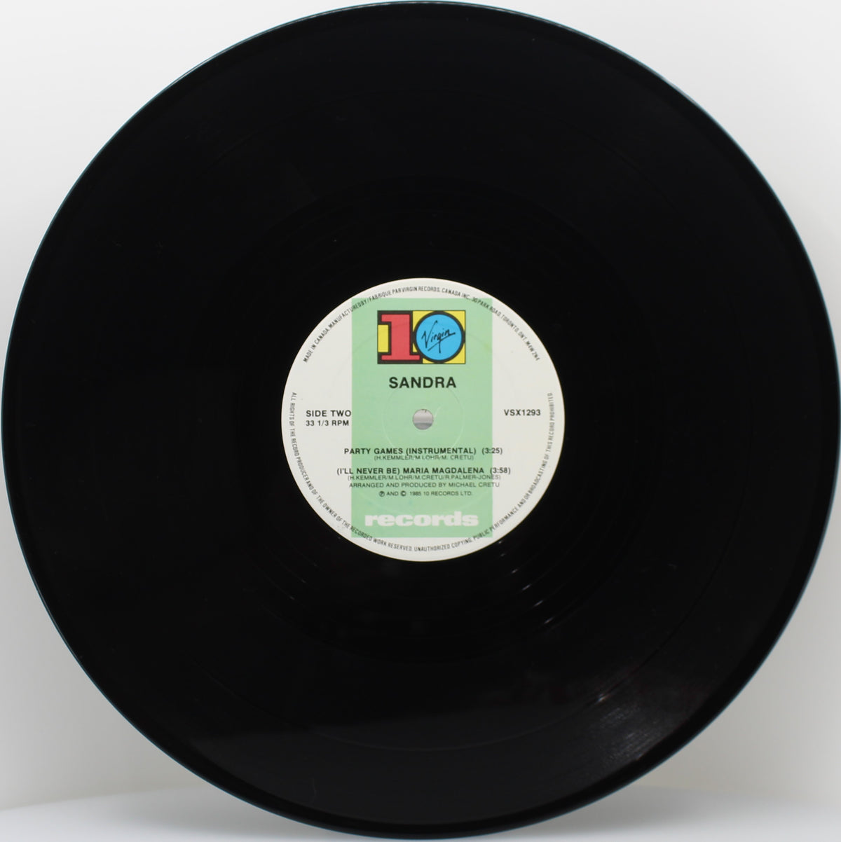 Sandra ‎– (I&#39;ll Never Be) Maria Magdalena, Vinyl, 12&quot;, 33 ⅓ RPM, Single, PROMO, VG+/NM, Canada 1985