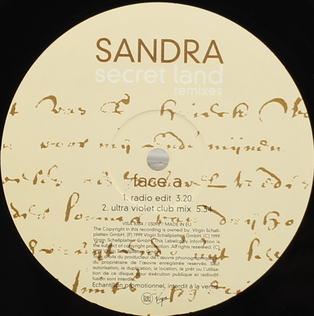 Sandra – Secret Land (Remixes), Vinyl, 12&quot;, Single, Promo, VG+/VG, France 1999