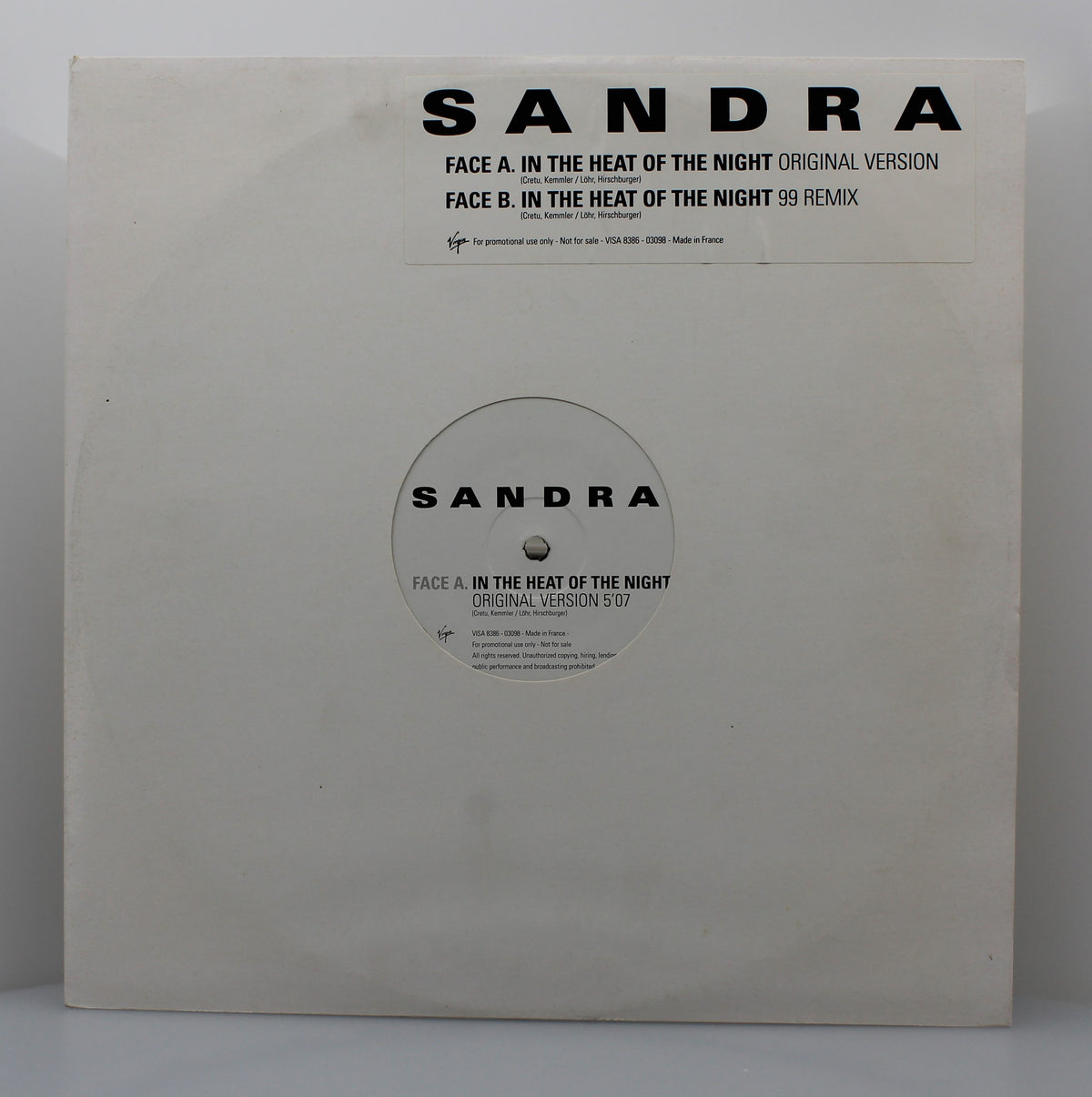 Sandra - In The Heat Of The Night, Vinyl, 12&quot;, Promo, VG+/VG, France 1999