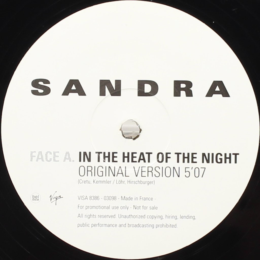 Sandra - In The Heat Of The Night, Vinyl, 12&quot;, Promo, VG+/VG, France 1999