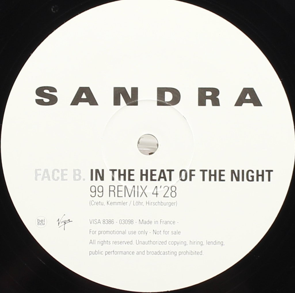 Sandra - In The Heat Of The Night, Vinyl, 12&quot;, Promo, VG+/VG, France 1999