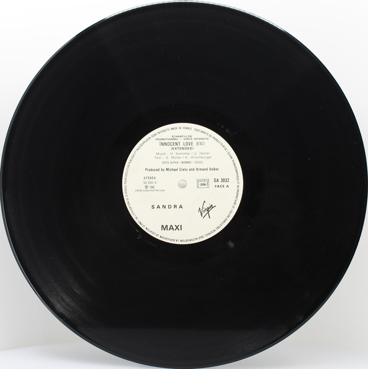 Sandra – Innocent Love, Vinyl, 12&quot;, 45 RPM, Maxi-Single, Promo, VG/VG, 1986