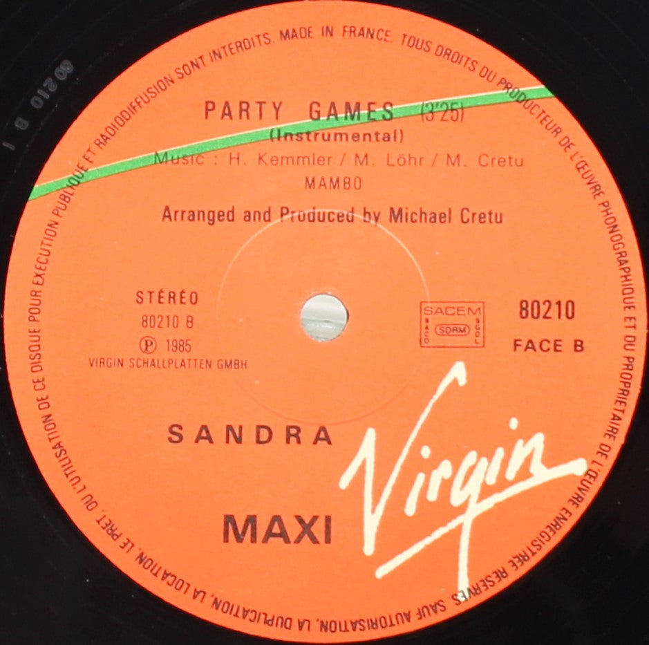 Sandra ‎– (I&#39;ll Never Be) Maria Magdalena, Vinyl, 12&quot;, 45 RPM, Maxi-Single, Stereo, VG+/VG+, France 1985