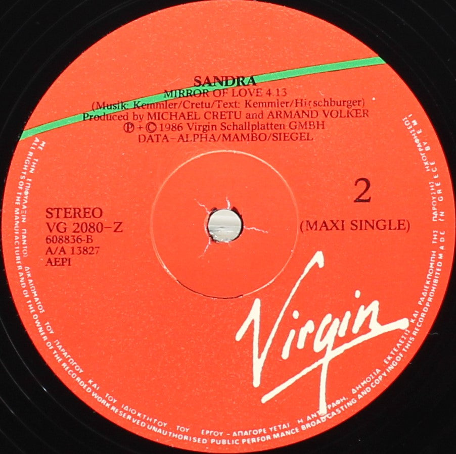 Sandra – Midnight Man, Vinyl, 12&quot;, Maxi-Single, VG/NM, Greece 1987