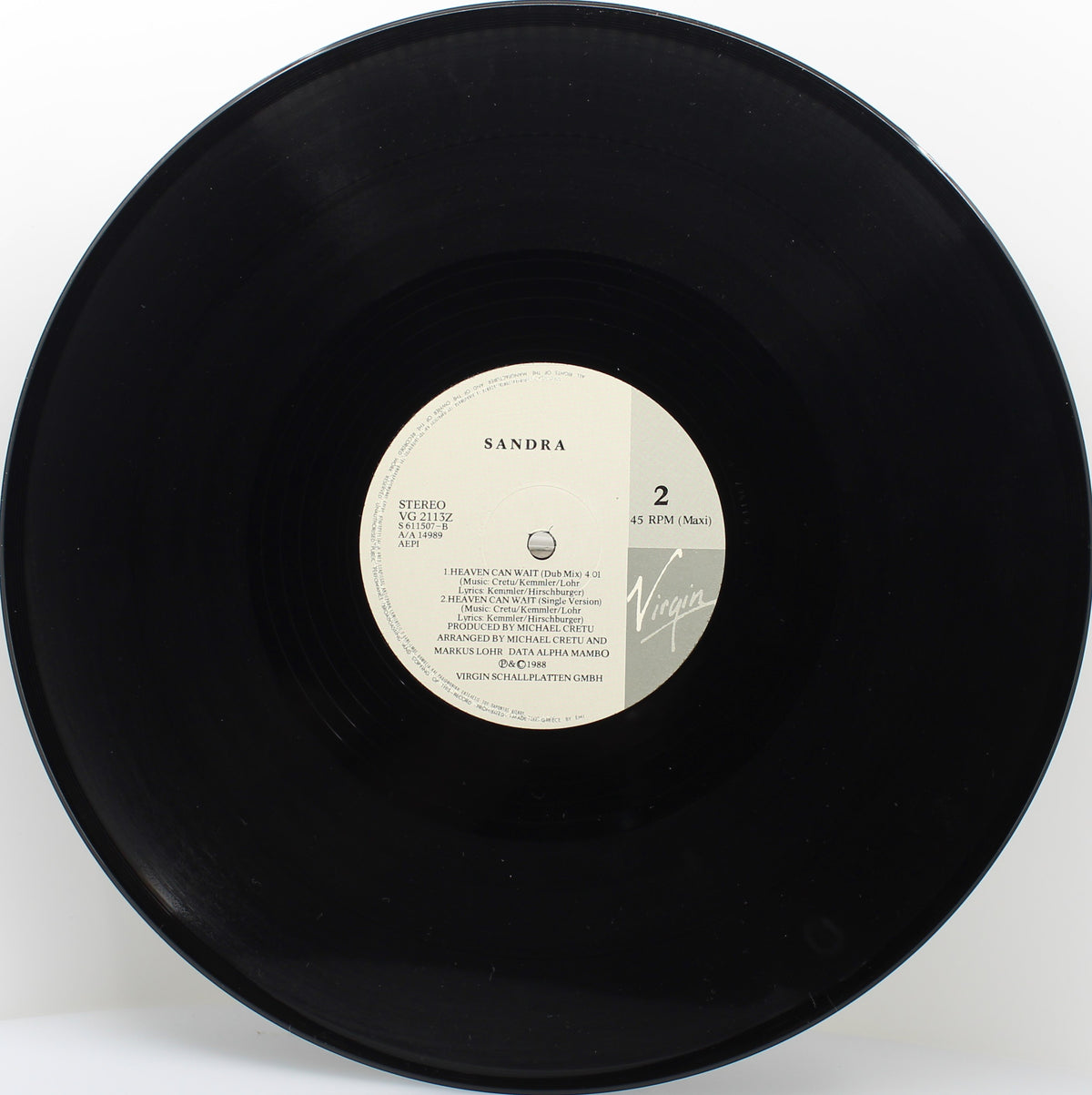 Sandra ‎– Heaven Can Wait, Vinyl, 12&quot;, 45 RPM, Maxi-Single, VG/NM, Greece 1988