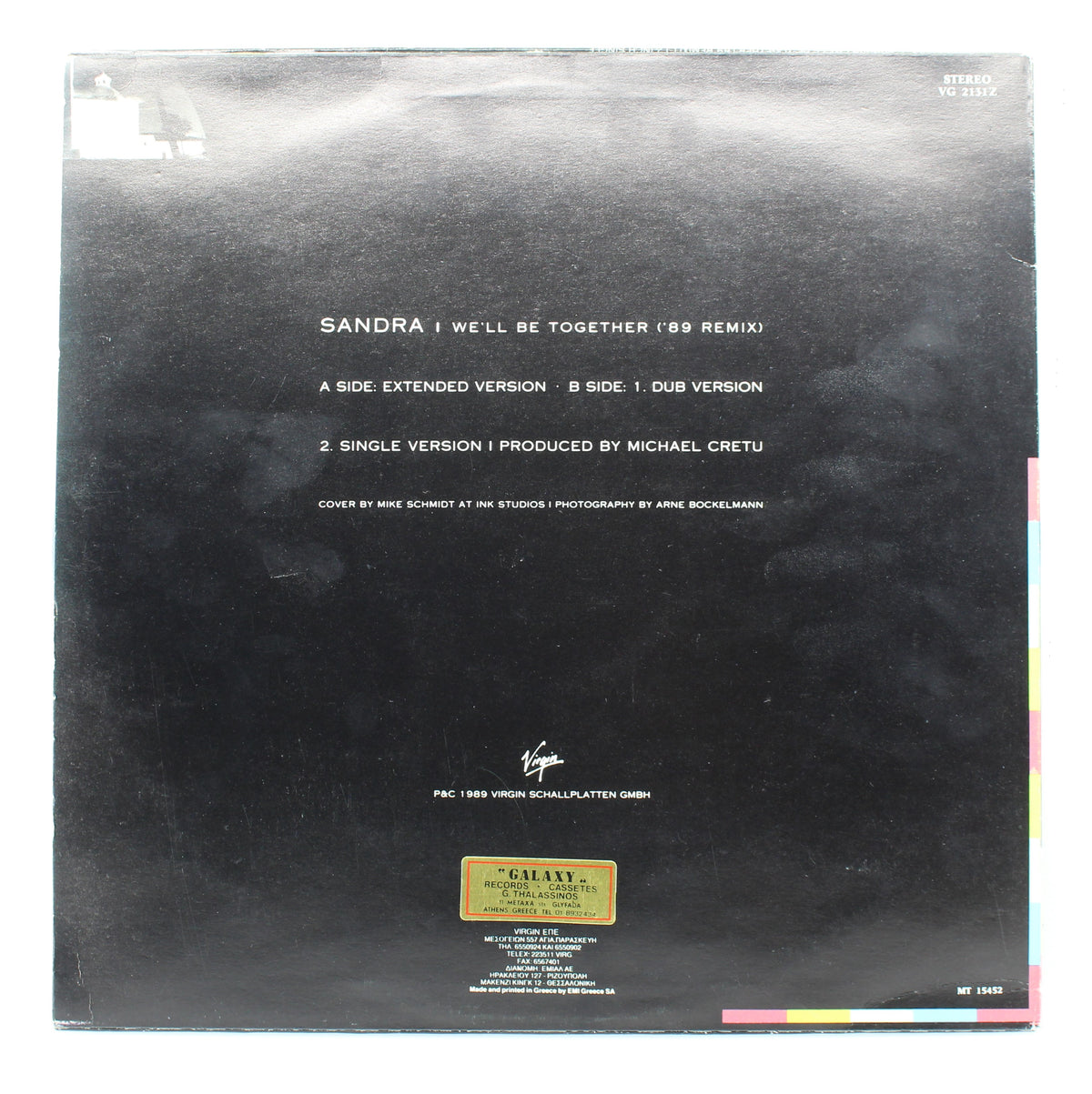 Sandra – We&#39;ll Be Together (&#39;89 Remix), Vinyl, 12&quot;, 45 RPM, Maxi-Single, VG+/NM, Greece 1989