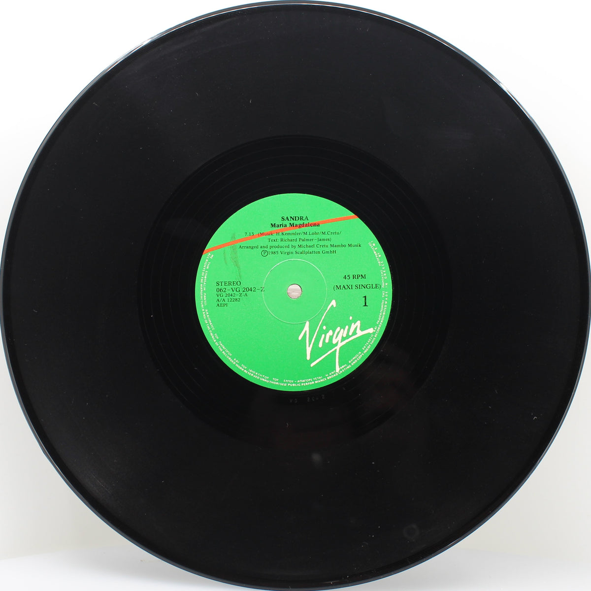 Sandra ‎– (I&#39;ll Never Be) Maria Magdalena, Vinyl, 12&quot;, 45 RPM, Maxi-Single, VG/VG+, Greece 1985