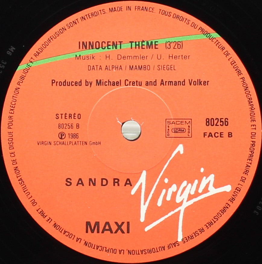 Sandra – Innocent Love, Vinyl, 12&quot;, 45 RPM, Maxi-Single, VG+/NM, France 1986