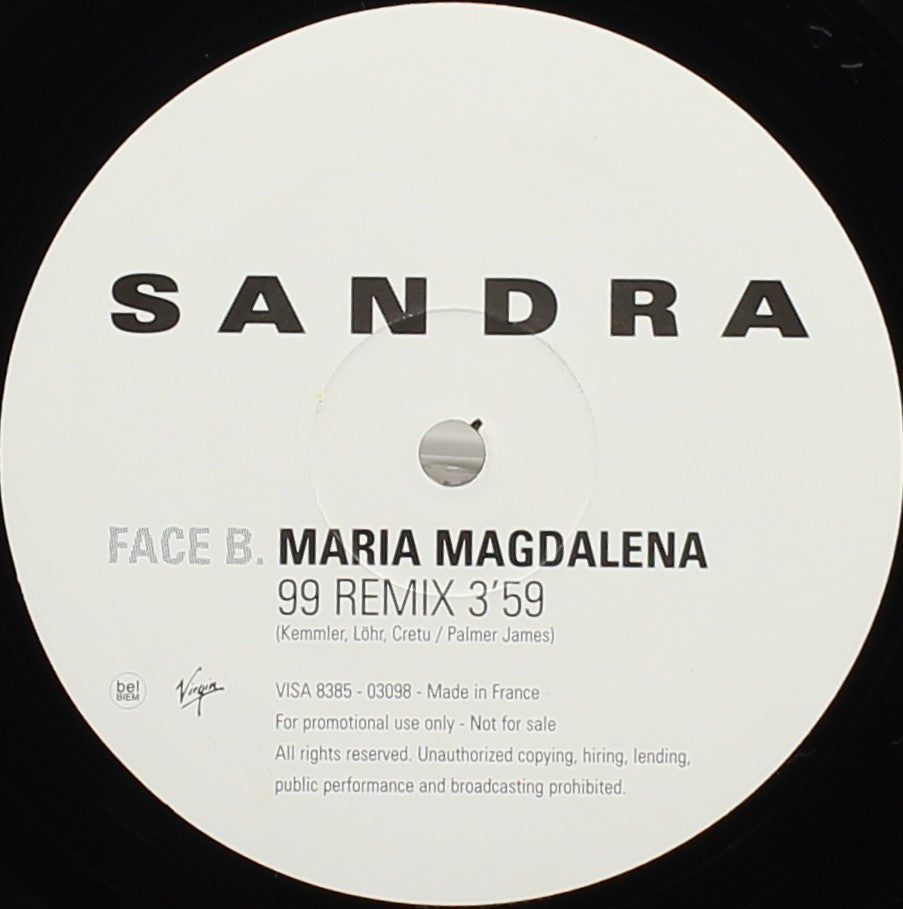 Sandra – Maria Magdalena, Vinyl, 12&quot;, Promo, 45RPM, VG+/NM, France 1999