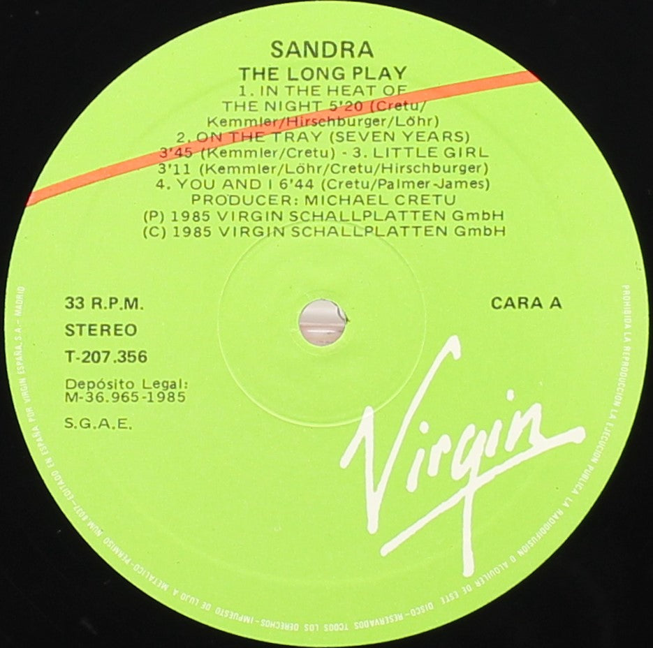 Sandra ‎– The Long Play, Vinyl, LP, Album, VG+/VG+, Spain 1985