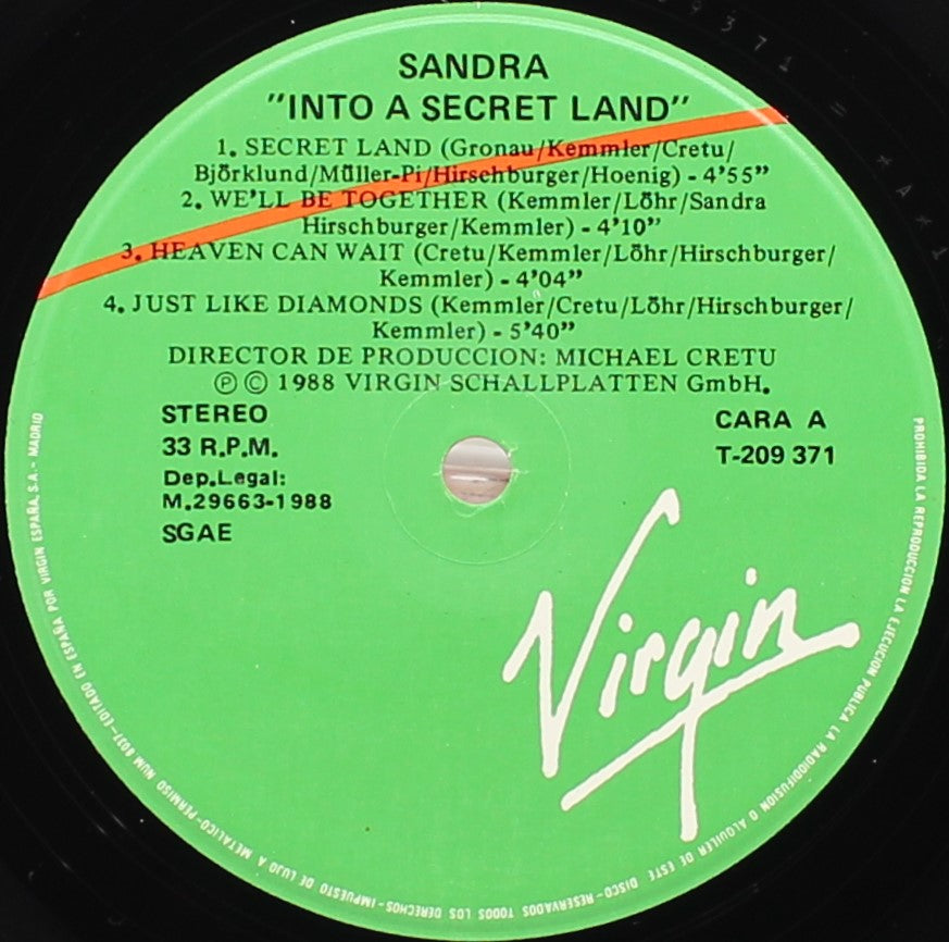 Sandra – Into A Secret Land, Vinyl, LP, Album 33⅓, VG/VG+, Spain 1988