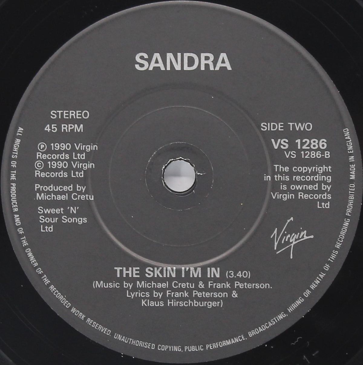 Sandra ‎– (Life May Be) A Big Insanity, Vinyl, 7&quot;, Single, 45 RPM, UK 1990