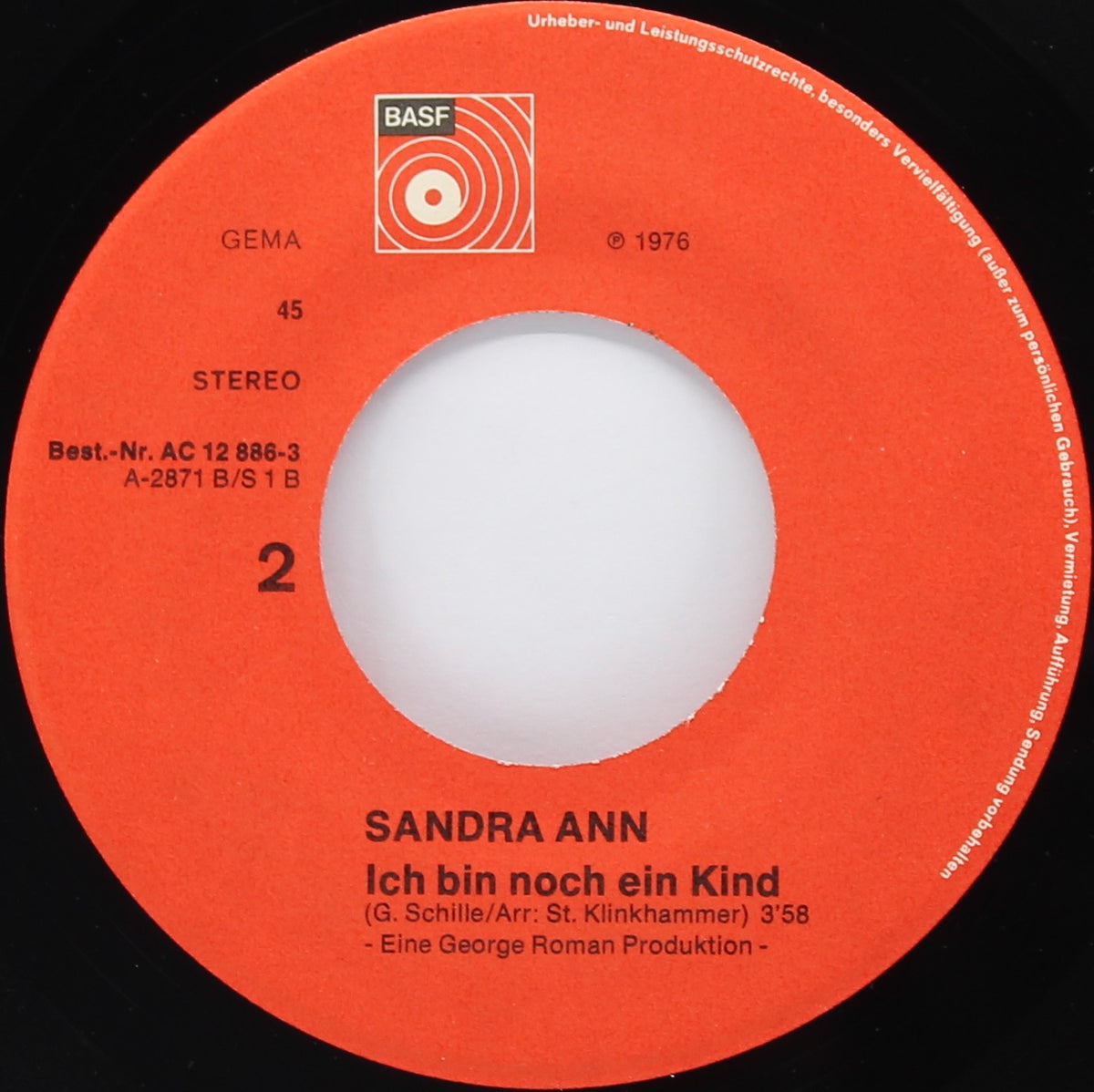 Sandra Ann* ‎– Andy Mein Freund / Ich Bin Noch Ein Kind, Vinyl, 7&quot;, 45 RPM, Single, Germany 1976