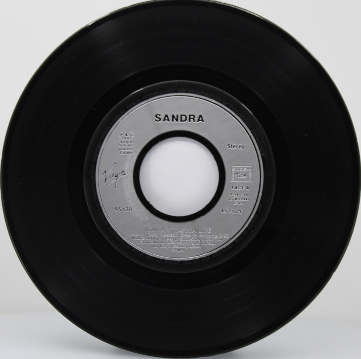 Sandra – Johnny Wanna Live, Vinyl, 7&quot;, 45 RPM, Single, France 1992