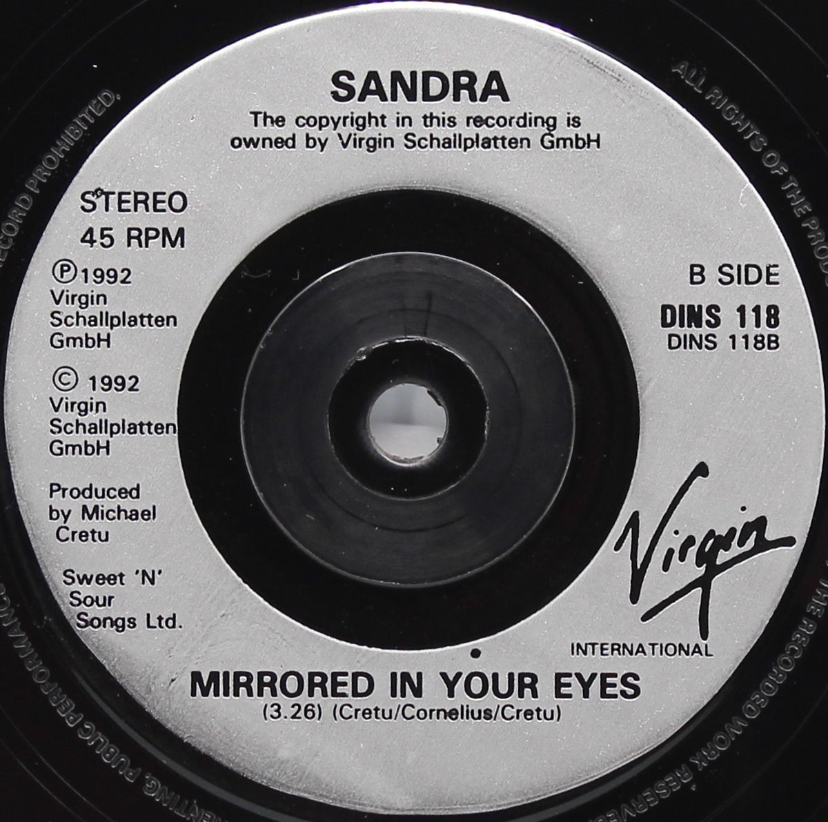 Sandra – Johnny Wanna Live, Vinyl, 7&quot;, 45 RPM, Single, UK 1992