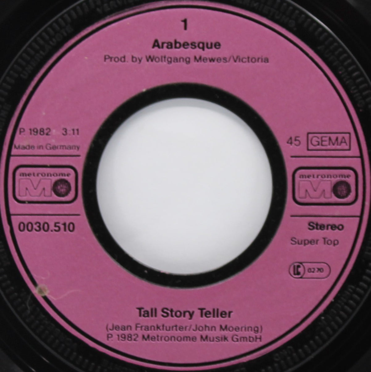 Arabesque – Tall Story Teller / Caballero, Vinyl, 7&quot;, 45 RPM, Single, Stereo, Germany 1982