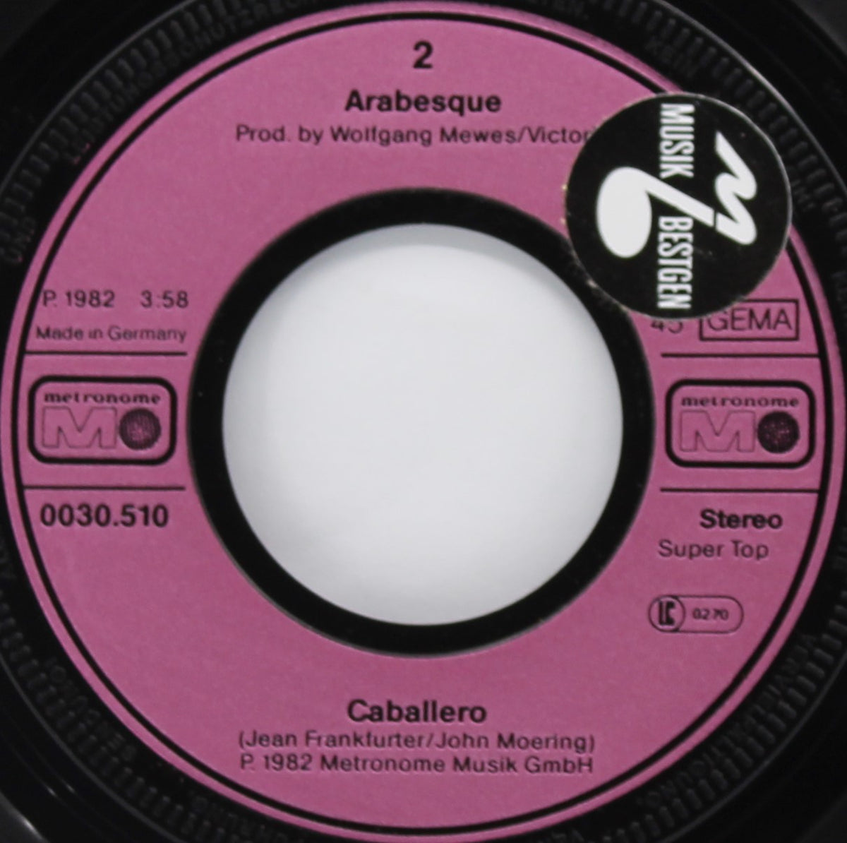 Arabesque – Tall Story Teller / Caballero, Vinyl, 7&quot;, 45 RPM, Single, Stereo, Germany 1982