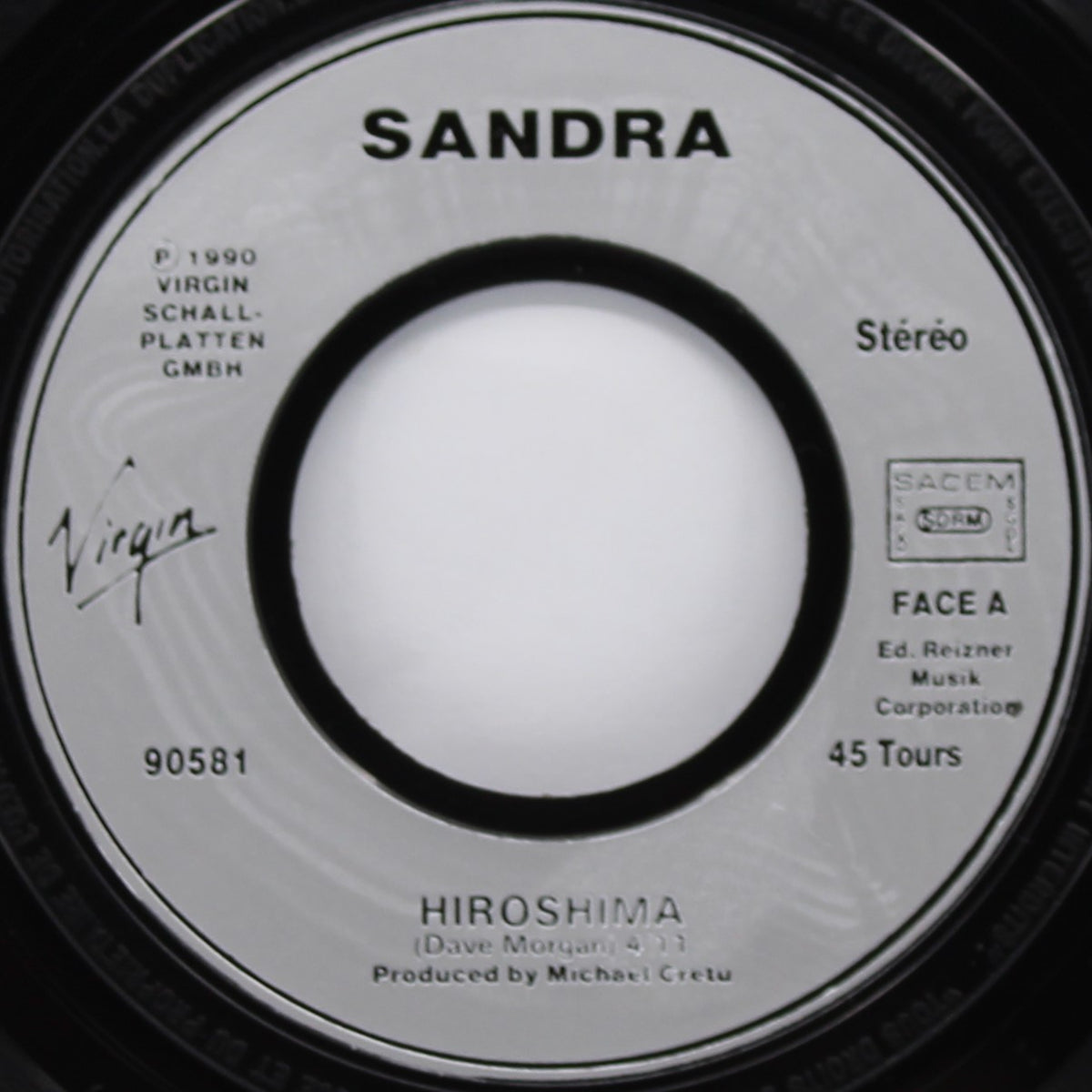 Sandra ‎– Hiroshima, Vinyl, 7&quot;, 45 RPM, Single, France 1990