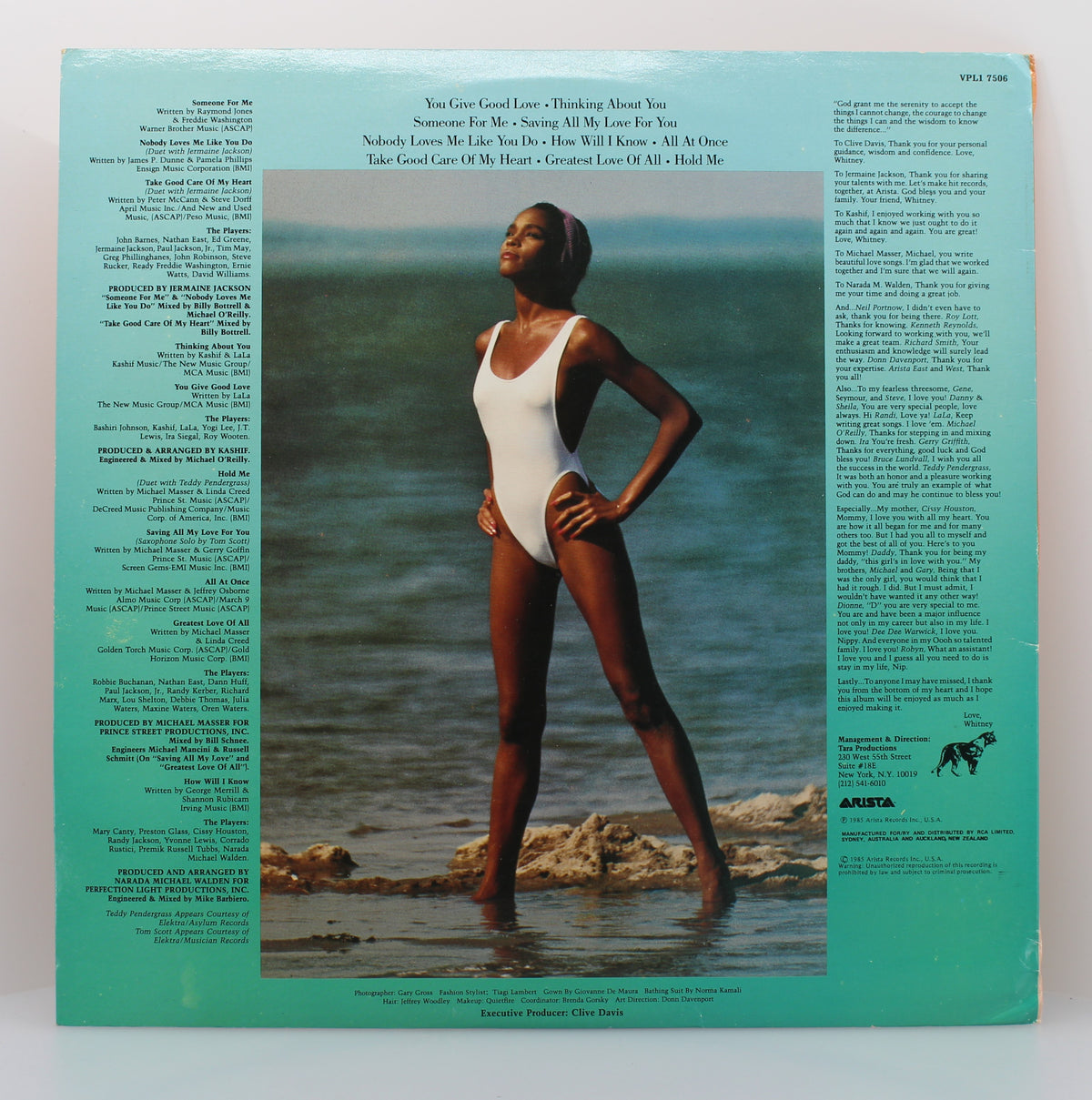 Whitney Houston – Whitney Houston, Vinyl, LP, Australia &amp; New Zealand 1986