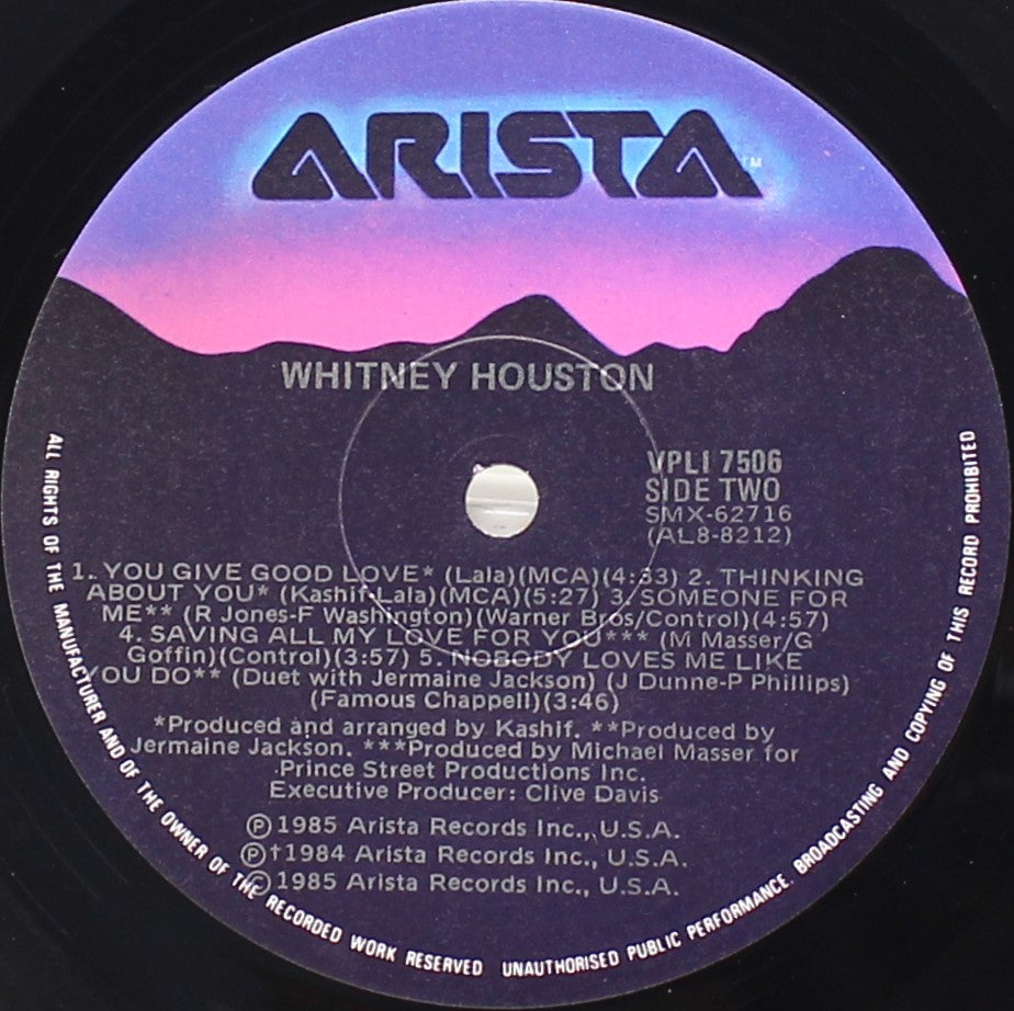 Whitney Houston – Whitney Houston, Vinyl, LP, Australia &amp; New Zealand 1986