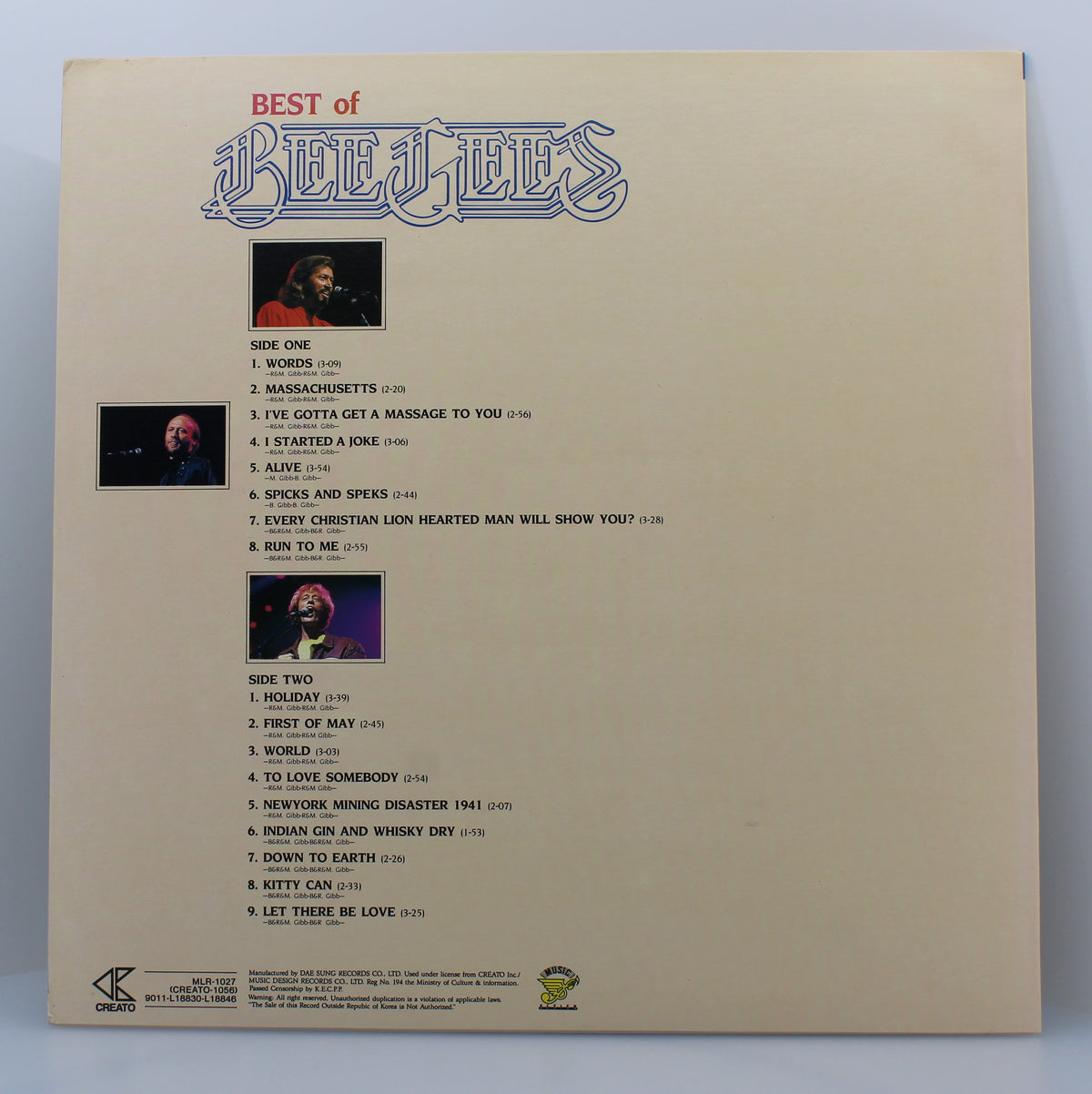 Bee Gees – Best Of, Vinyl, LP, Compilation, Unofficial Release, South Korea 1991