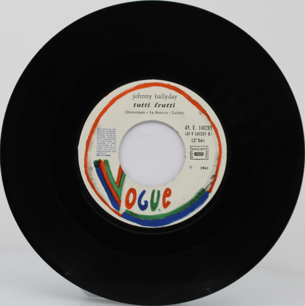 Johnny Hallyday – Not Get Out / Tutti Frutti, Vinyl, 7&quot;, 45 RPM, Single, Reissue, France 1977