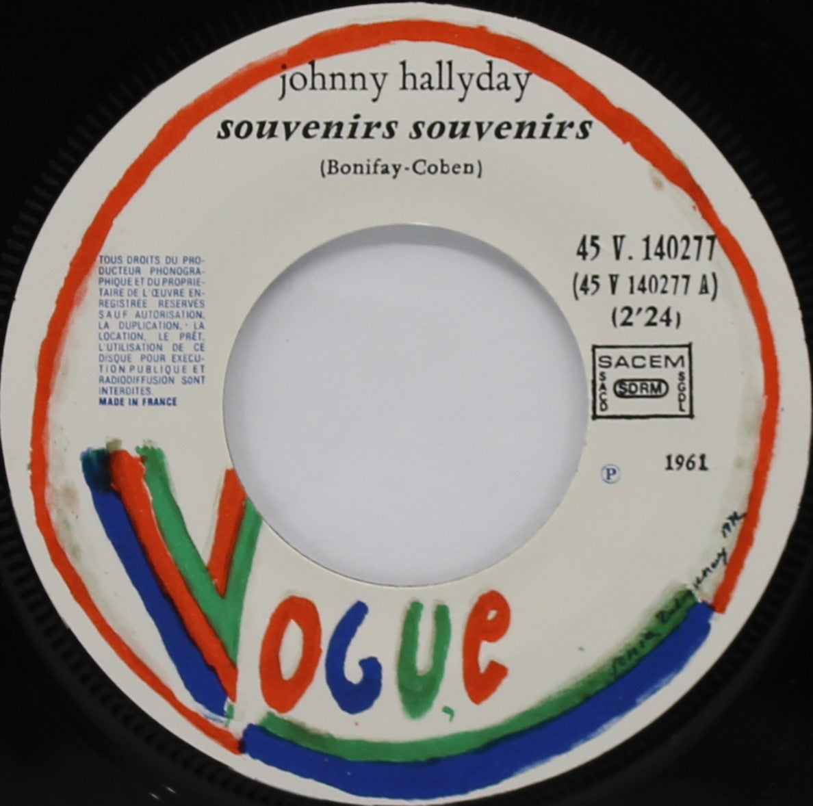 Johnny Hallyday – Souvenirs Souvenirs / Je Cherche Une Fille, Vinyl, 7&quot;, 45 RPM, Single, Reissue, France 1977