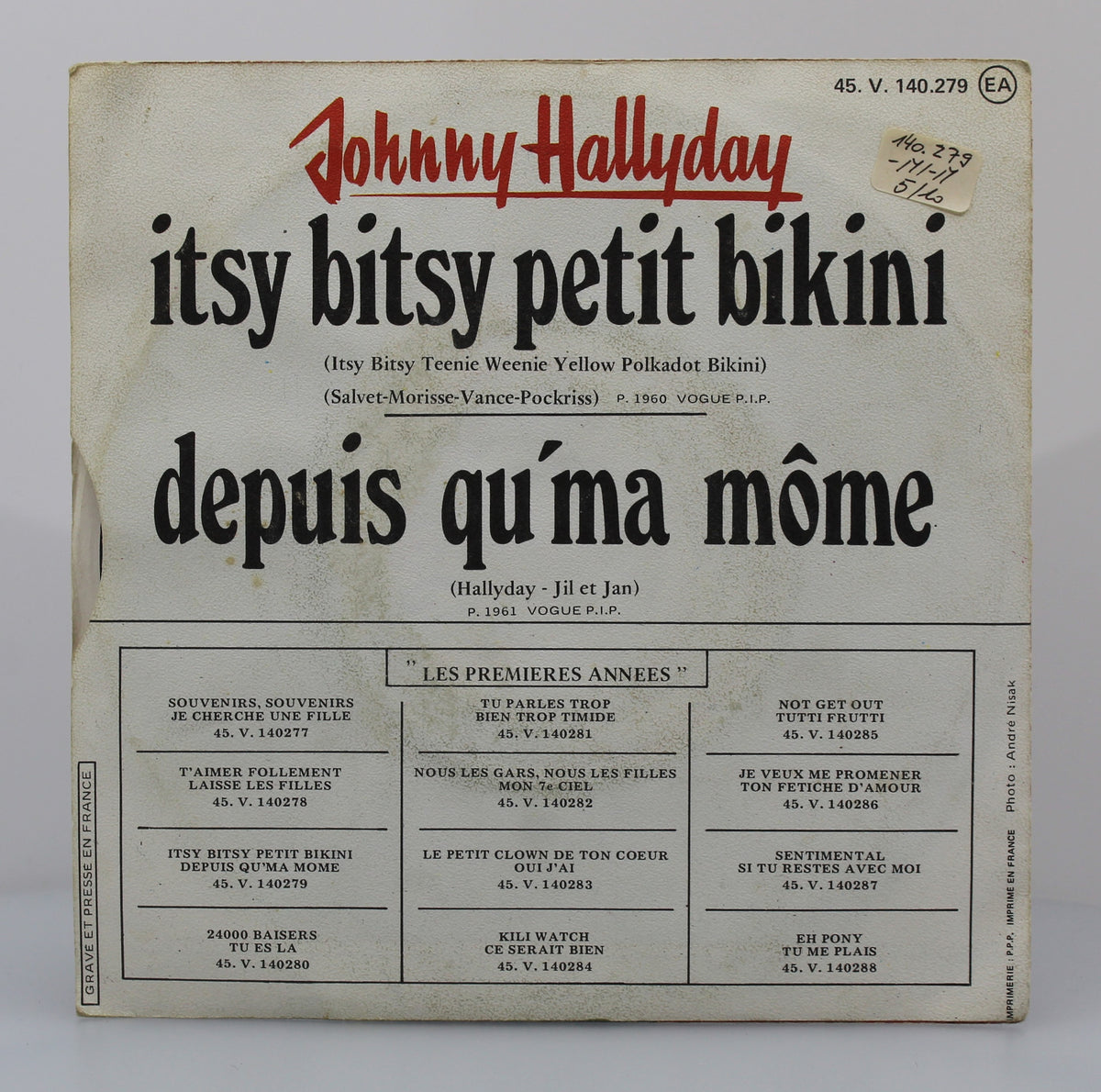 Johnny Hallyday – Itsy Bitsy Petit Bikini / Depuis Qu&#39;Ma Môme, Vinyl, 7&quot;, 45 RPM, Single, Reissue, France 1977