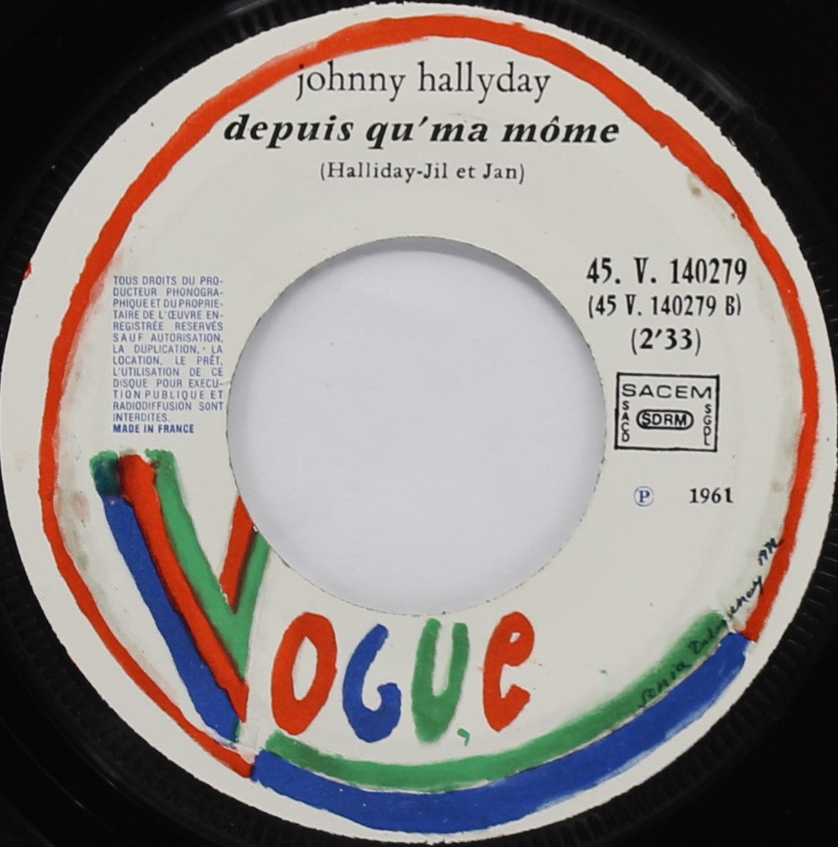Johnny Hallyday – Itsy Bitsy Petit Bikini / Depuis Qu&#39;Ma Môme, Vinyl, 7&quot;, 45 RPM, Single, Reissue, France 1977
