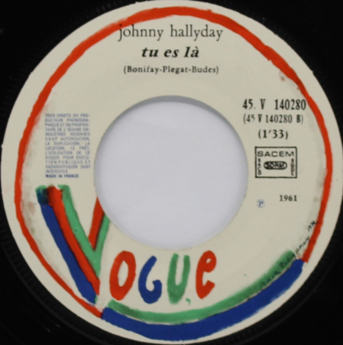 Johnny Hallyday – 24000 Baisers / Tu Es Là, Vinyl, 7&quot;, 45 RPM, Single, Reissue, France 1977