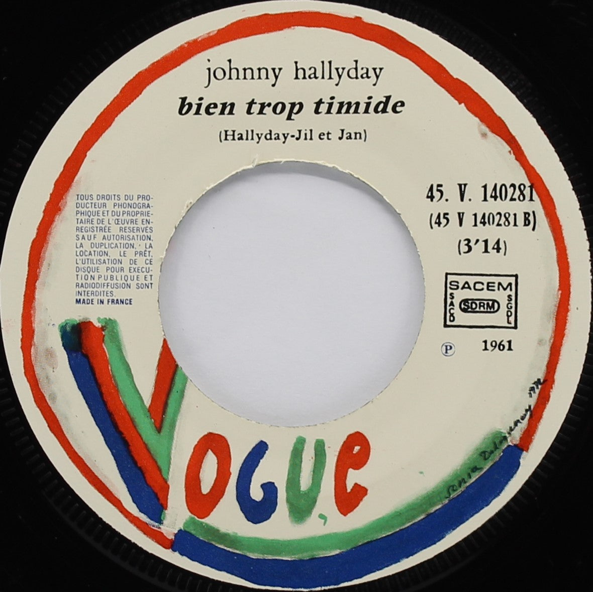Johnny Hallyday – Tu Parles Trop / Bien Trop Timide, Vinyl, 7&quot;, 45 RPM, Single, Reissue, France 1977