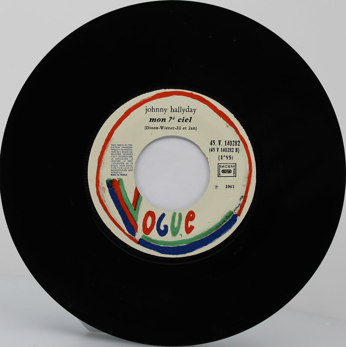 Johnny Hallyday ‎– Nous Les Gars, Nous Les Filles / Mon 7ème Ciel, Vinyl, 7&quot;, 45 RPM, Single, Reissue, France 1977