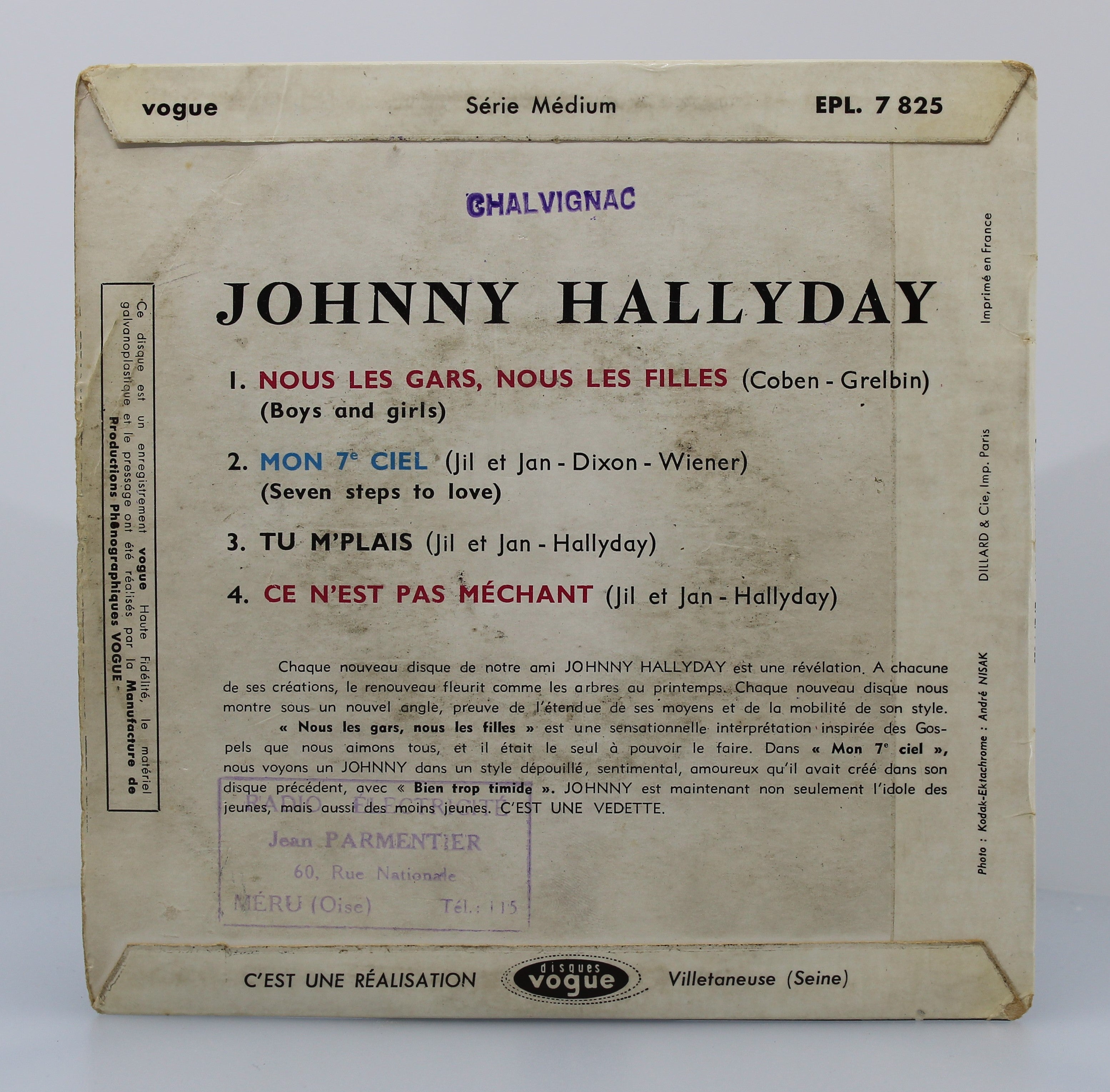 ② Johnny Hallyday, vinyle  Nous les gars, nous les filles  — Vinyles