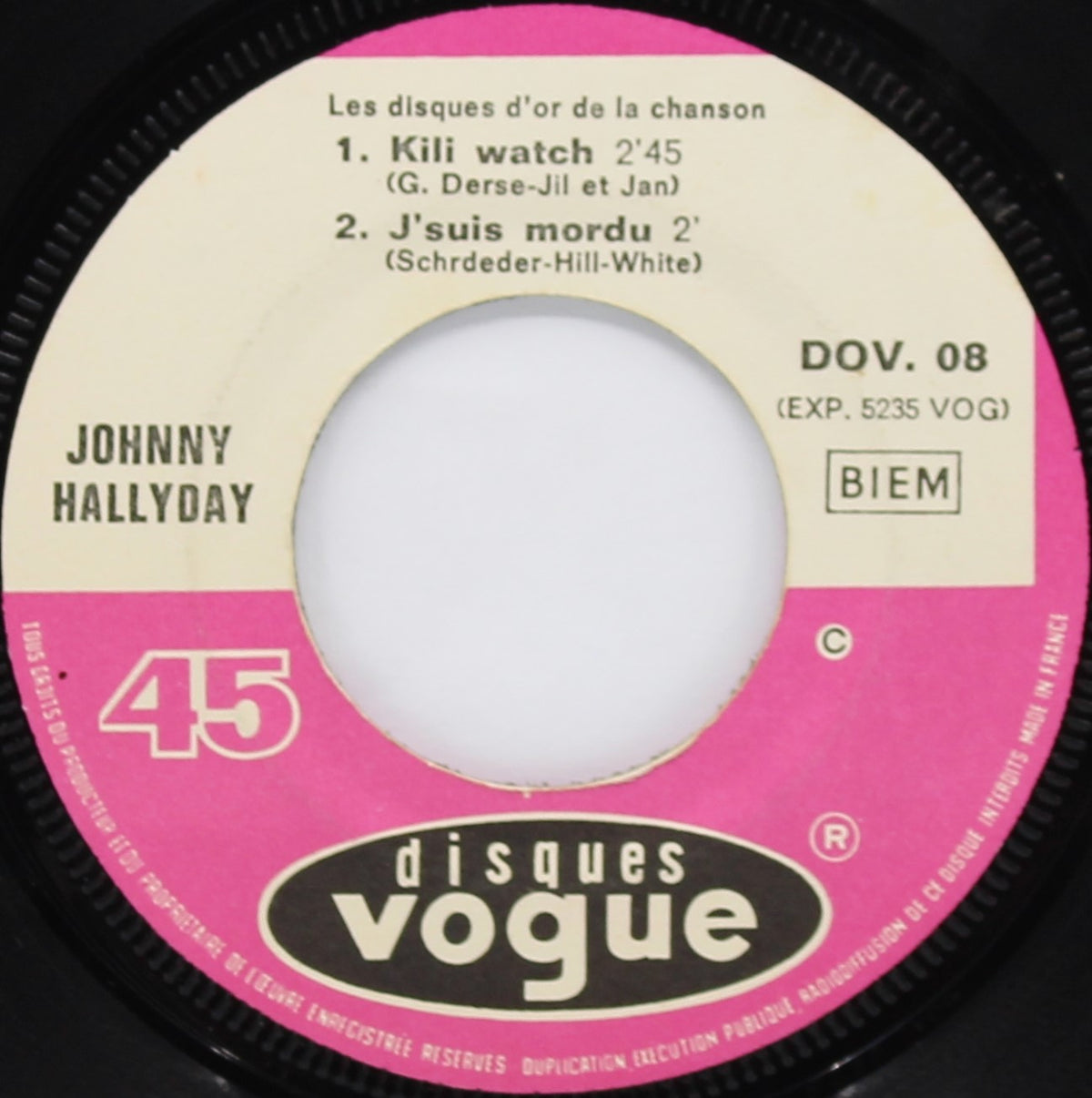 Johnny Hallyday ‎– Les Disques D&#39;Or De La Chanson, Vinyl, 7&quot;, 45 RPM, EP, Compilation, France 1968
