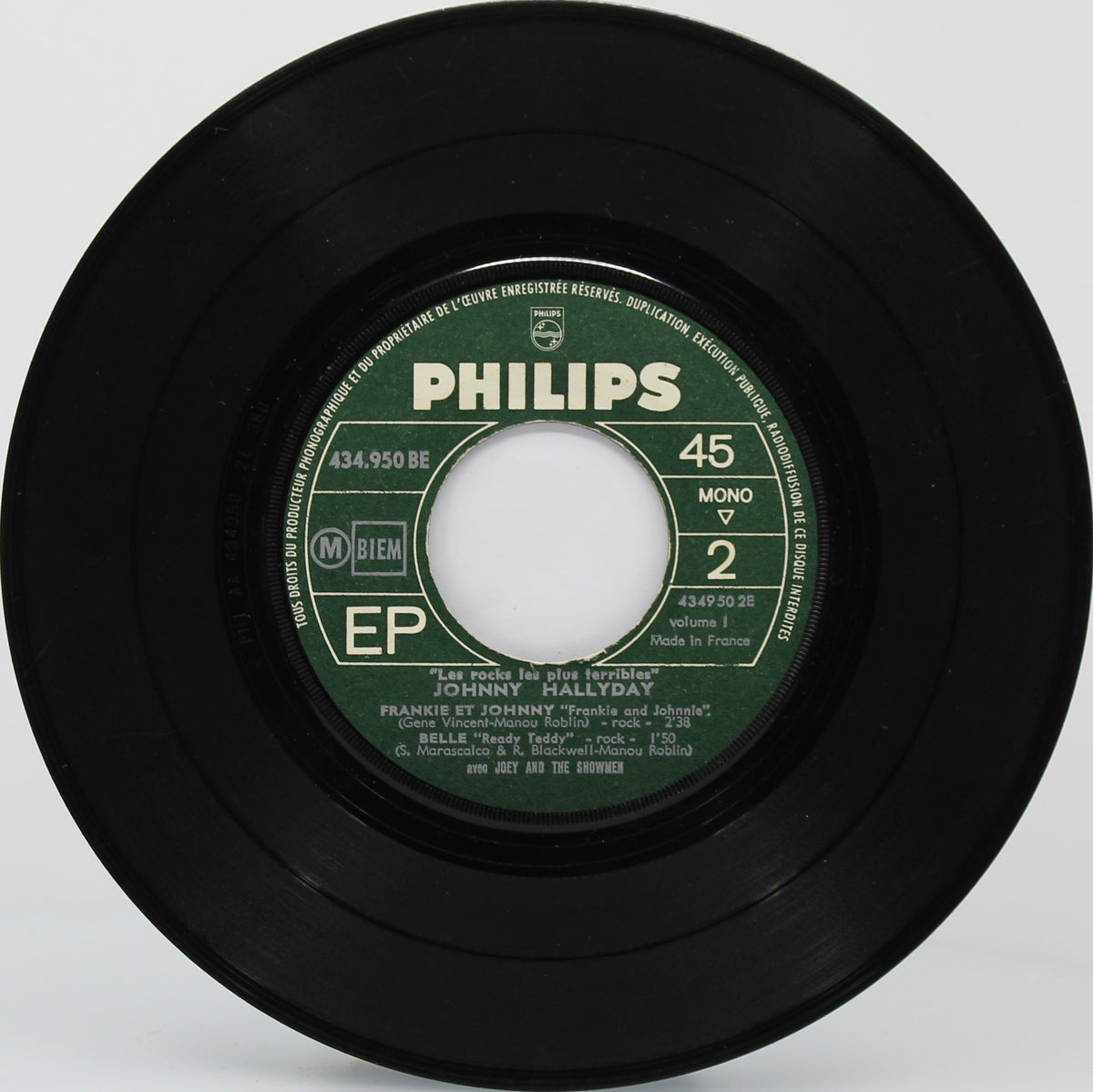 Johnny Hallyday Avec Joey And The Showmen – Les Rocks Les Plus Terribles Vol.1, Vinyl, 7&quot;, 45 RPM, EP, Mono, France 1964