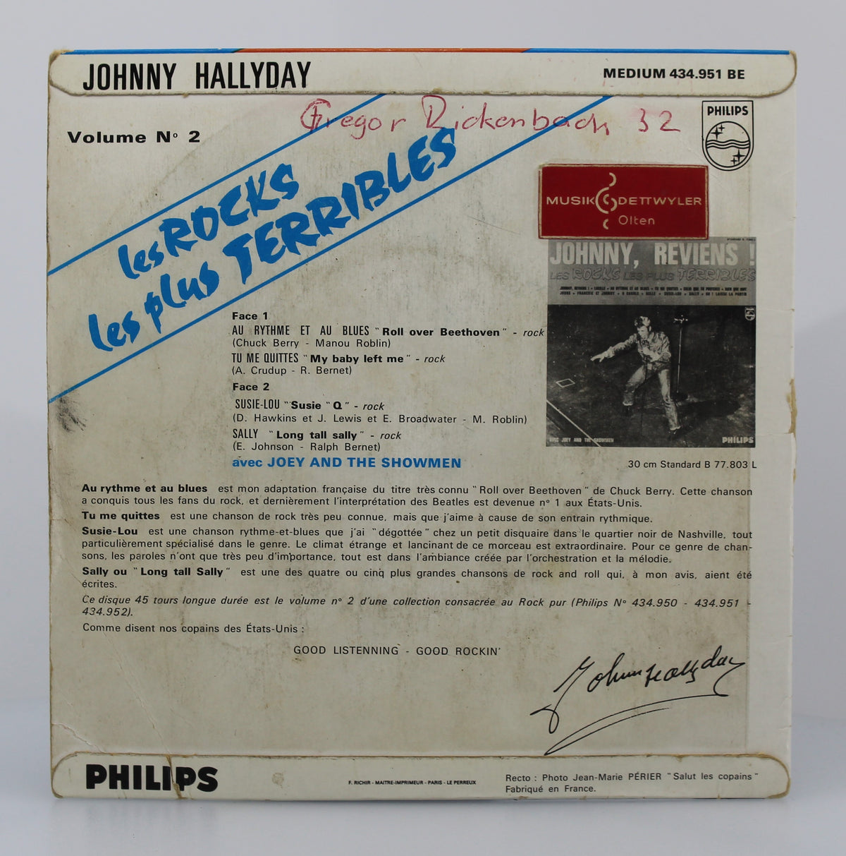 Johnny* Avec Joey And The Showmen – Les Rocks Les Plus Terribles Vol. 2,