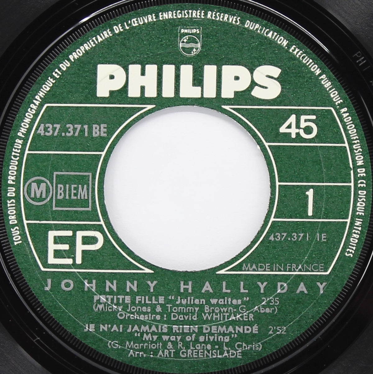 Johnny Hallyday – Petite Fille, Vinyl, 7&quot;, EP, 45 RPM, Mono, France 1967