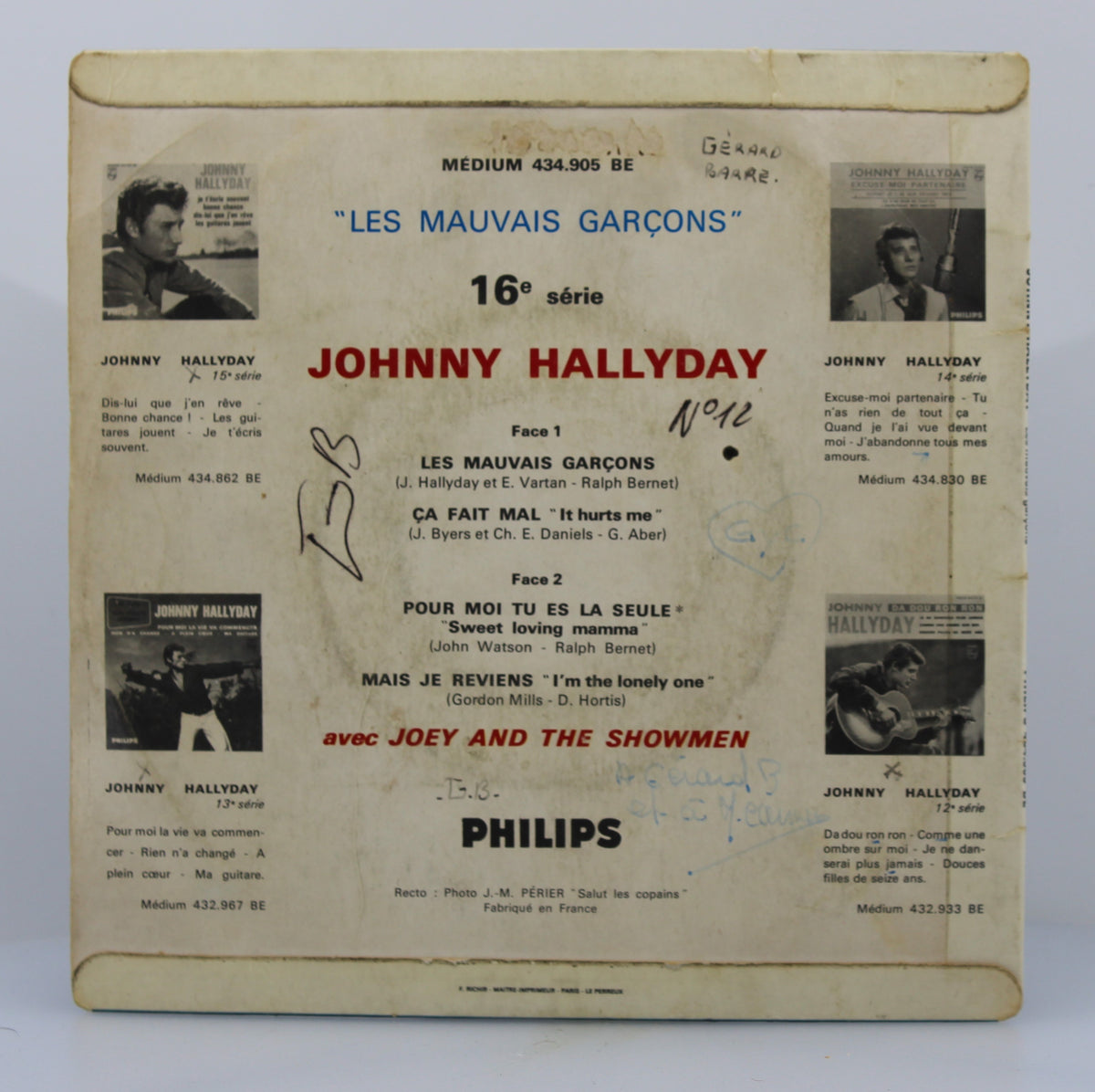 Johnny Hallyday – Les Mauvais Garçons, Vinyl, 7&quot;, 45 RPM, EP, Mono, France 1964