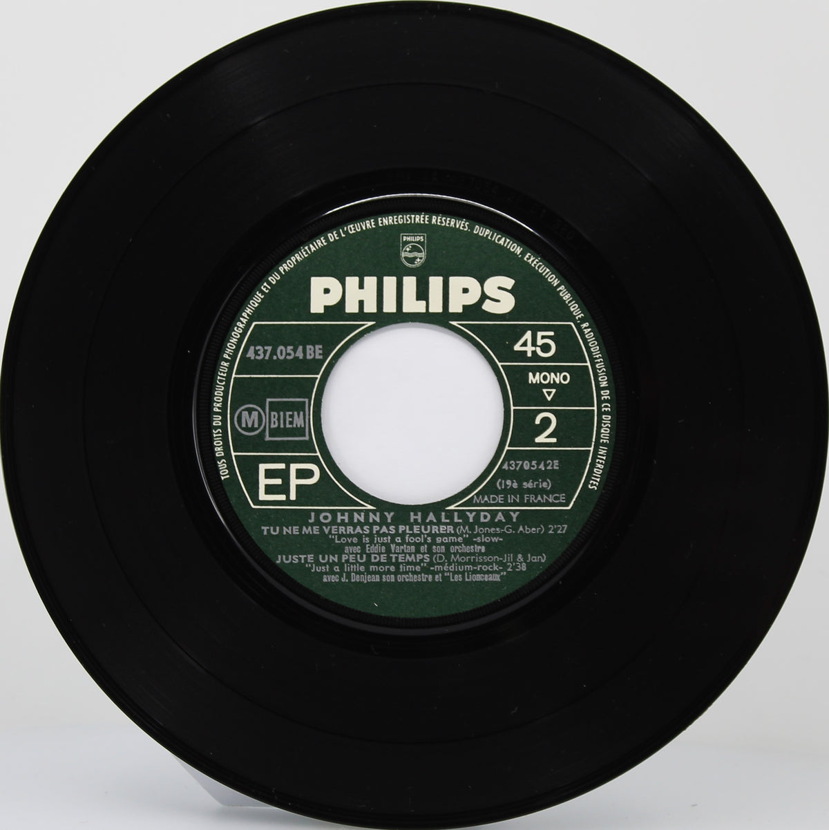 Johnny Hallyday ‎– Quand Revient La Nuit, Vinyl, 7&quot;, 45 RPM, EP, Mono, France 1965