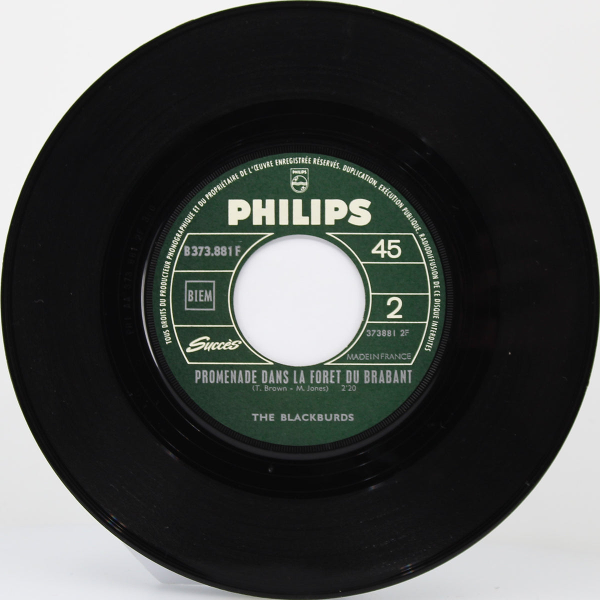 Johnny Hallyday Avec The Blackburds – Noir C&#39;est Noir / Promenade Dans La Foret Du Brabant, Vinyl, 7&quot;, 45 RPM, Single, Jukebox, Mono, France 1968