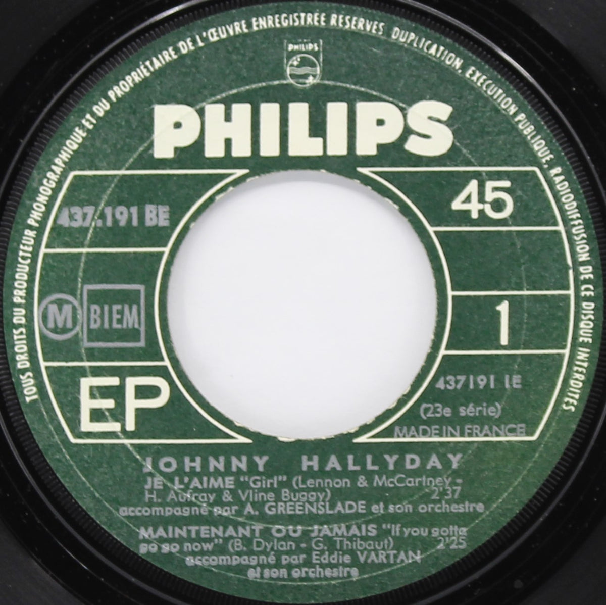 Johnny Hallyday – Je L&#39;aime, Vinyl, 7&quot;, 45 RPM, EP, France 1966