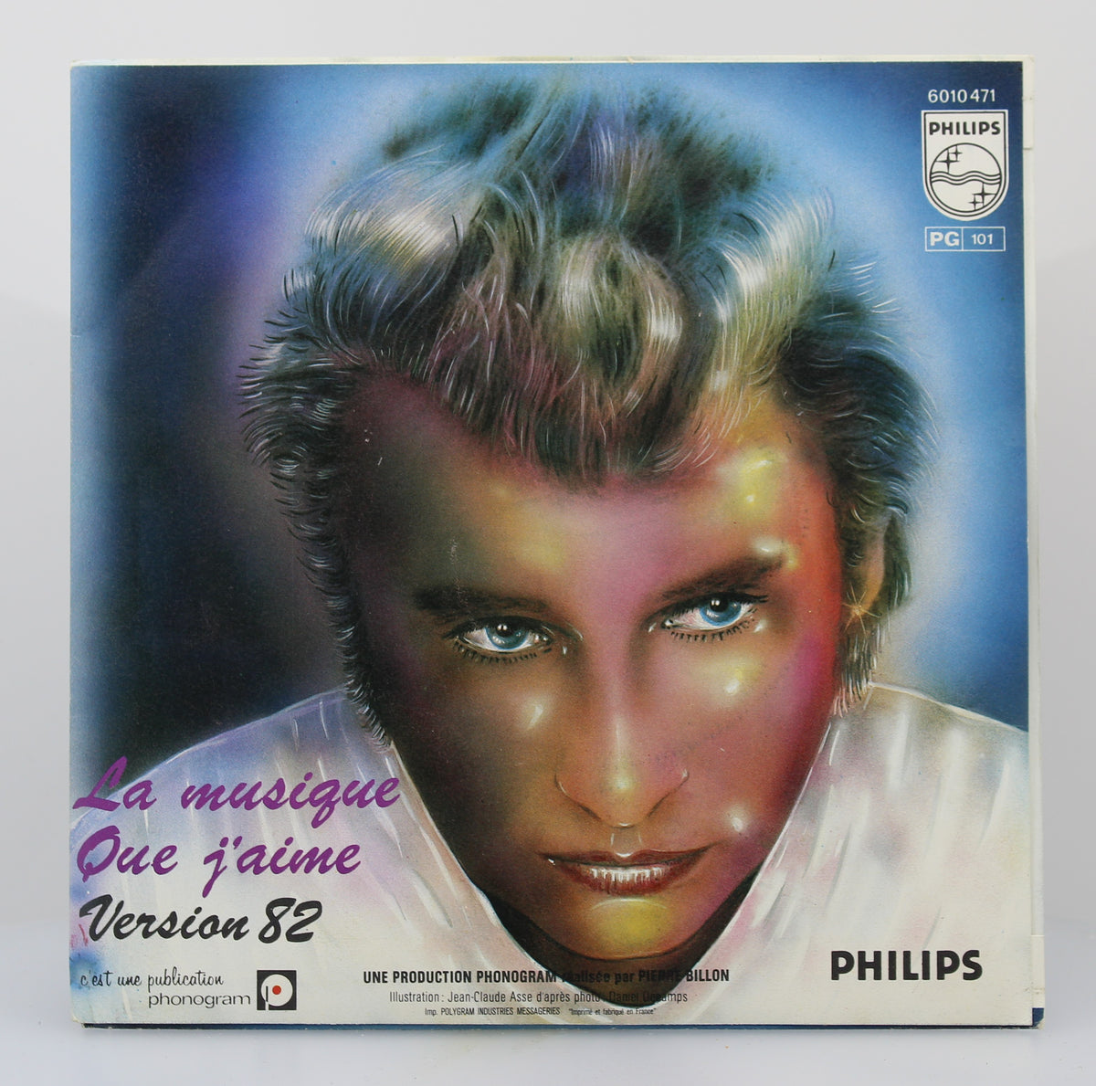 Johnny Hallyday ‎– Noir C&#39;est Noir (Version 82), Vinyl, 7&quot;, 45 RPM, Single, France 1982