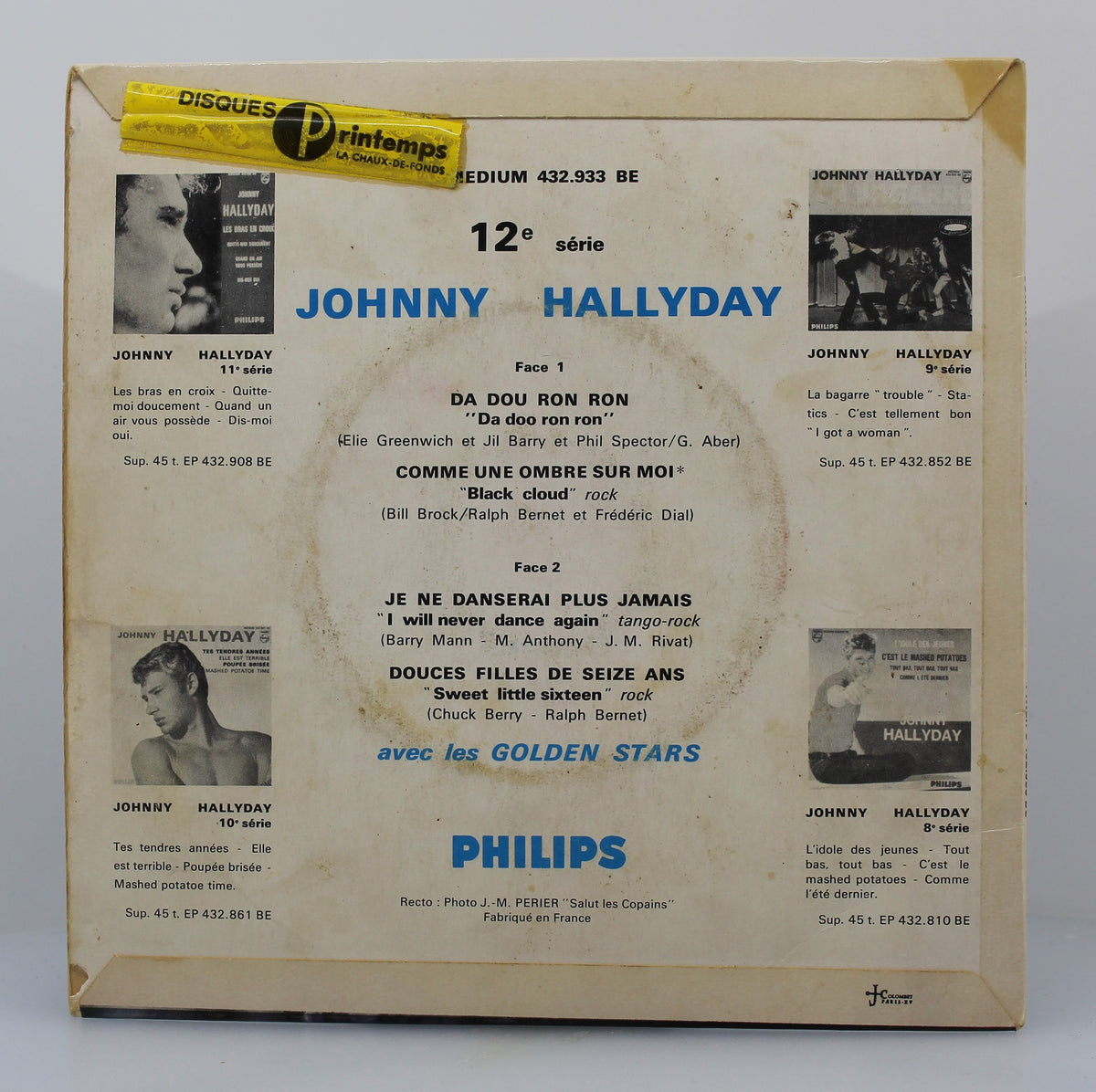 Johnny Hallyday – Da Dou Ron Ron, Vinyl, 7&quot;, 45 RPM, EP, Mono, France 1963