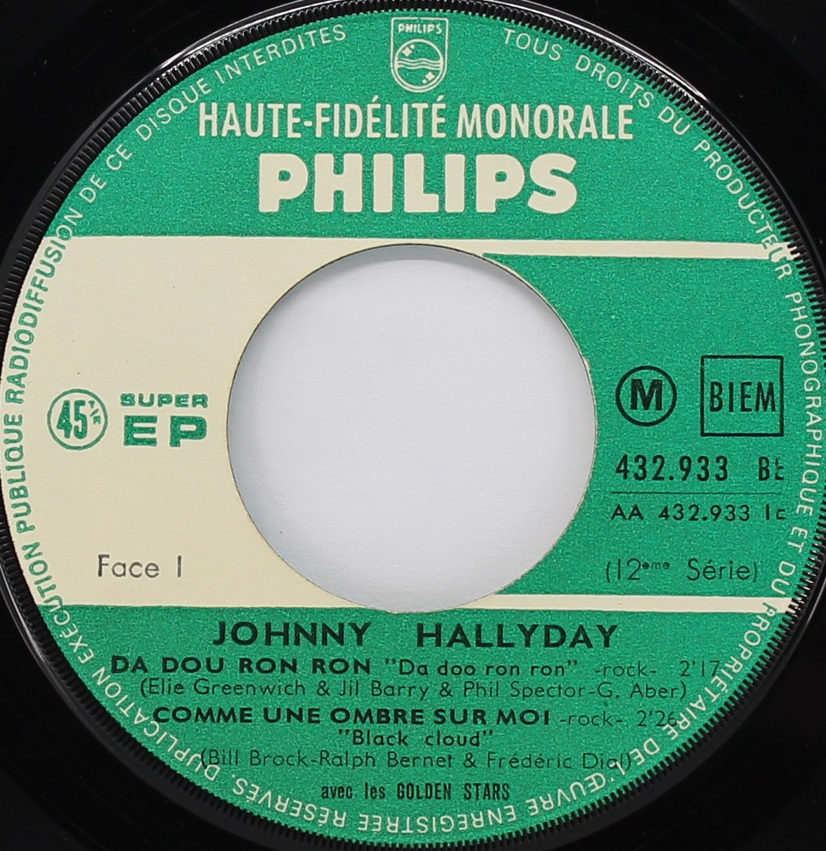 Johnny Hallyday – Da Dou Ron Ron, Vinyl, 7&quot;, 45 RPM, EP, Mono, France 1963