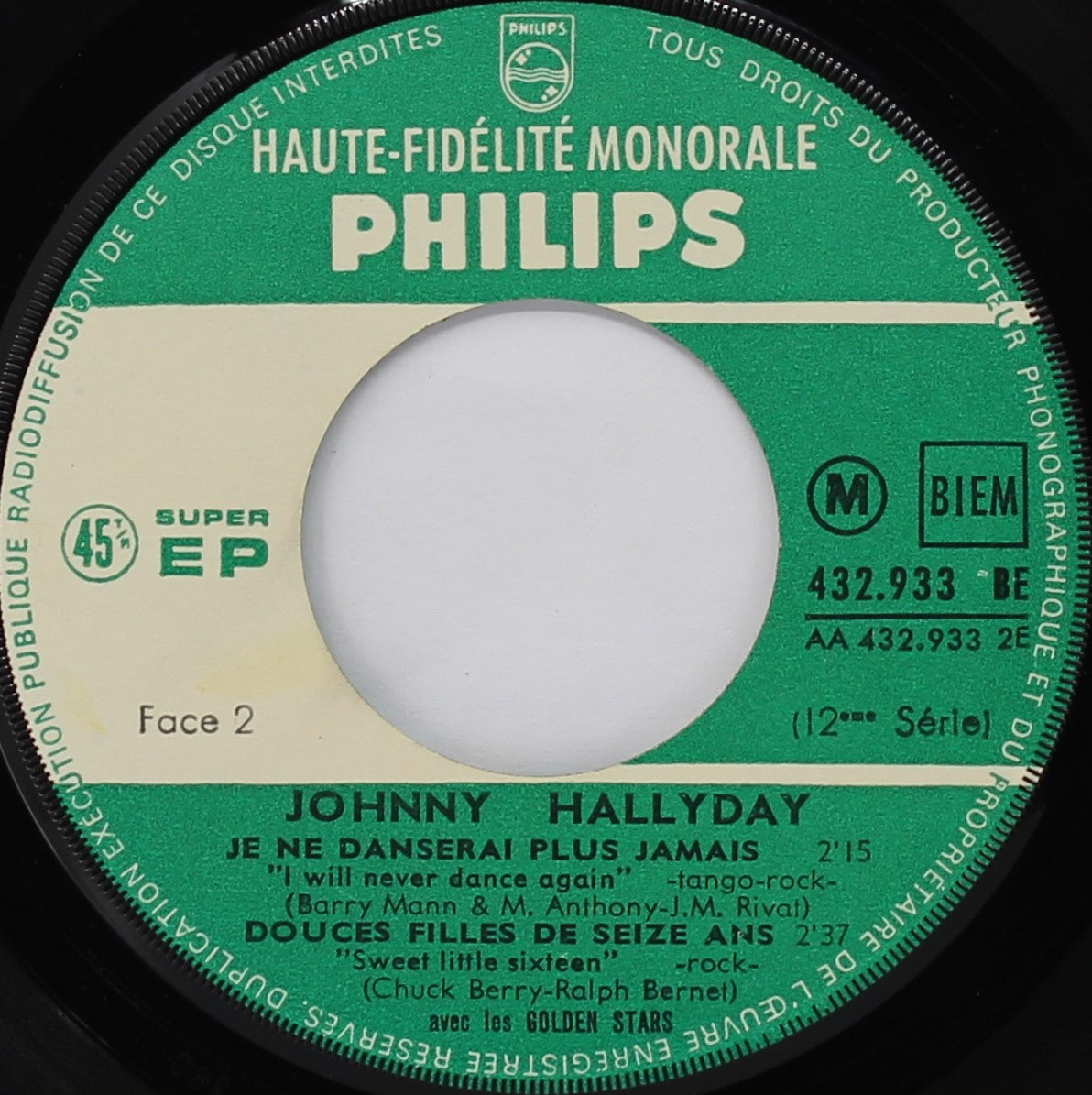 Johnny Hallyday – Da Dou Ron Ron, Vinyl, 7&quot;, 45 RPM, EP, Mono, France 1963