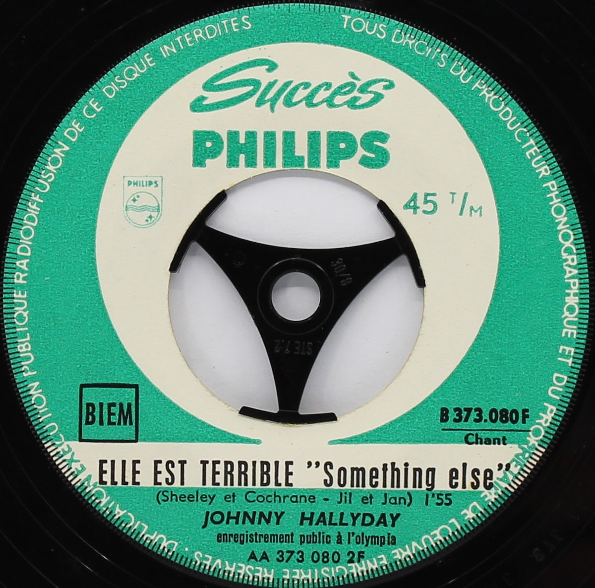 Johnny Hallyday – Elle Est Terrible, Vinyl, 7&quot;, 45 RPM, Single, Jukebox, France 1962